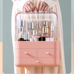 Makeup Storage Organiser With Cover (Flamingo Daisy)